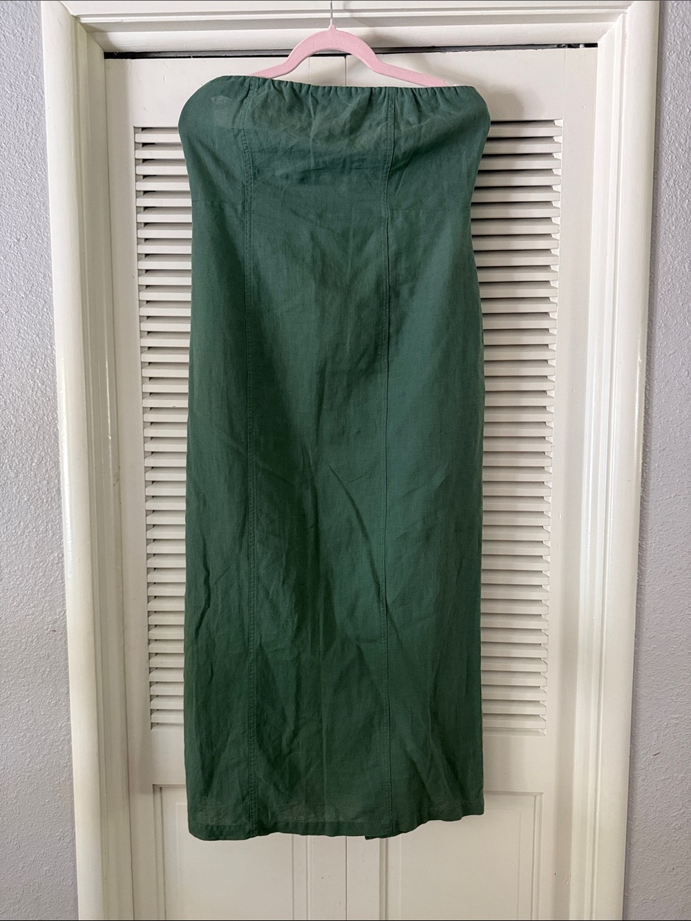 Zara Olive Green Strapless Maxi Dress